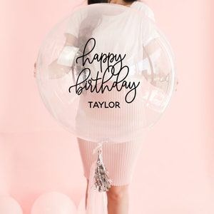 Custom Happy Birthday Balloons Birthday Girl Balloon Happy Birthday Decor for 16th, 21st, 30th 40th Birthday 50th Birthday, 60th (EB3316BIR)