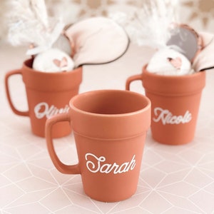 Personalized Planter Mug Plant Lover Gift Idea Gardening Gift for Women Friends Plant Mom Grandma Flower Pot Mug Planter Shaped (EB3471P)