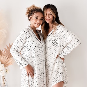 Sleep Shirts for Women Monogrammed Pajamas Monogram Sleep Shirts Holiday Gifts for Women Pj&#39;s  (EB3391M)