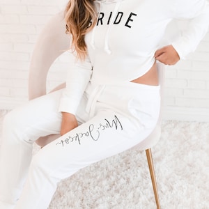 Bride Joggers Mrs Gifts for Bride to Be Personalized Bride Jogger Pants Engagement Gift for Bride Bridal Shower Gift (EB3457CT)