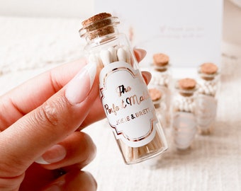 The Perfect Match Wedding Favor - SET OF 10 Glass Match Bottles - Personalized Matches - Matches for Wedding - Perfect Match (EB3393FPE)