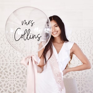 Mrs Balloons Personalized Bridal Shower Decorations Bridal Shower Balloons Bridal Shower Photo Prop Wedding Photo Prop (EB3316P)