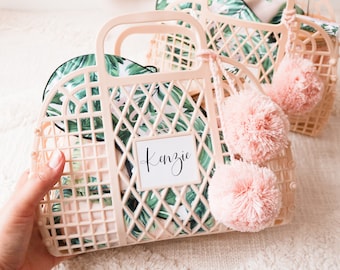 Custom Jelly Purses | Retro Jelly Bags | Bach Party Favors | Bridesmaid Gift Basket | Tropical Bachelorette Favor (EB3470P)
