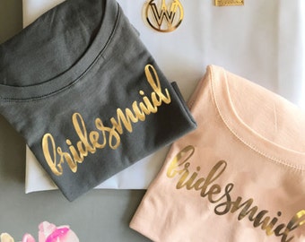 Bridal Party Shirts - Bachelorette Party Shirts - Bridesmaid Shirts - Bridesmaid T Shirts - Bridal Shirts - Bridesmaid Gifts (EB3160BPW)