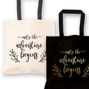 And So The Adventure Begins Tote Bag - Wedding Tote Bag - Wedding Welcome Bags (EB3216T)