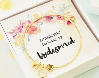 Bridesmaid Jewelry Bridesmaid Bracelet Bridesmaid Jewelry Set (EB3144WC) Initial Bracelet