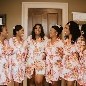 Bridesmaid Robes Set of 6 , 7 , 8, 9 , 10 or set of 4 or 5 YOU CHOOSE QTY EB3152 Bridesmaid Robes Floral image 1