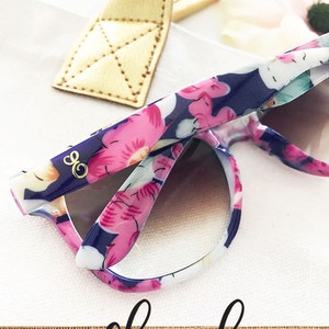 Monogram Sunglasses Bridesmaid Sunglasses Unique Bridesmaid Gift Bridal Shower Gift Floral Bridal Shower Favors Floral Sunglasses (EB3203M)