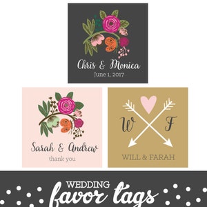 Wedding Favor Tags Wedding Thank You Favor Tags Custom Favor Tags Thank You Tags Bridal Shower (EB4005MP) set of 20| Personalized Favor TAGS