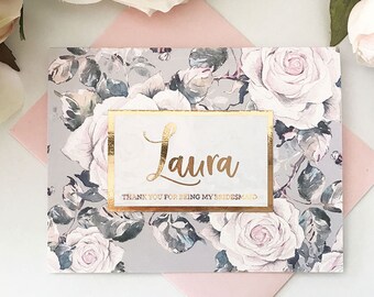 Bridesmaid Card Thank You For Bridesmaid Cards - Thanks for Being My Bridesmaid Cards Bridesmaid Thank You Card (EB3261RSG)