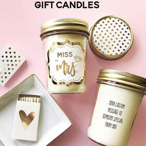 Engagement Gift for Bride to Be Gift Bridal Shower Gift for Bride Miss to Mrs Gift Bride Candle Bride Gift Newly Engaged Gift (EB3178FW)