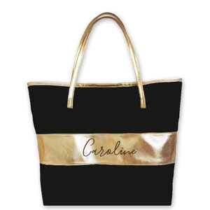 Black and Gold Tote Bag Black and Gold Gold Bridesmaid Gift - Etsy