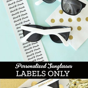 Sunglasses LABELS ONLY EB3120 Set of 48 CLEAR labels with personalized text image 1