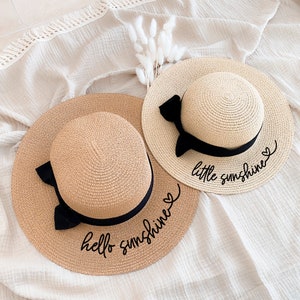 Matching Mommy Daughter Beach Hats Mommy and Me Ideas Summer Beach Hats Hello Sunshine Little Sunshine (EB3479MND) - set of 2 hats