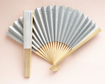 colored paper fans wedding favors