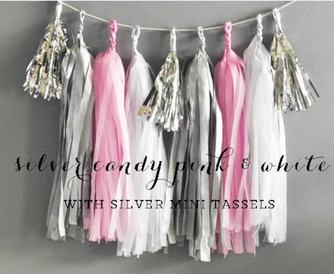 Pink Ivory And Beige Tissue Paper Hanging Tassels.20 Pcs Party Tassel  Garland Banner Decoration DIY Kit.Instructions Are Included.Great For  Parties, Weddings, Birthdays, Holidays, Baby Showers Etc. 