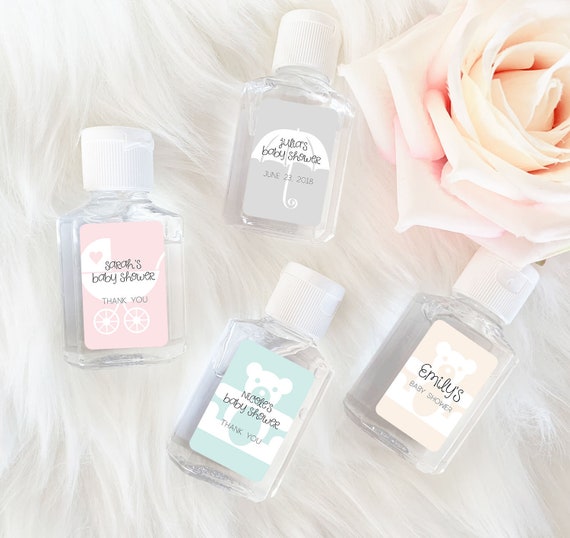mini hand sanitizer baby shower favors