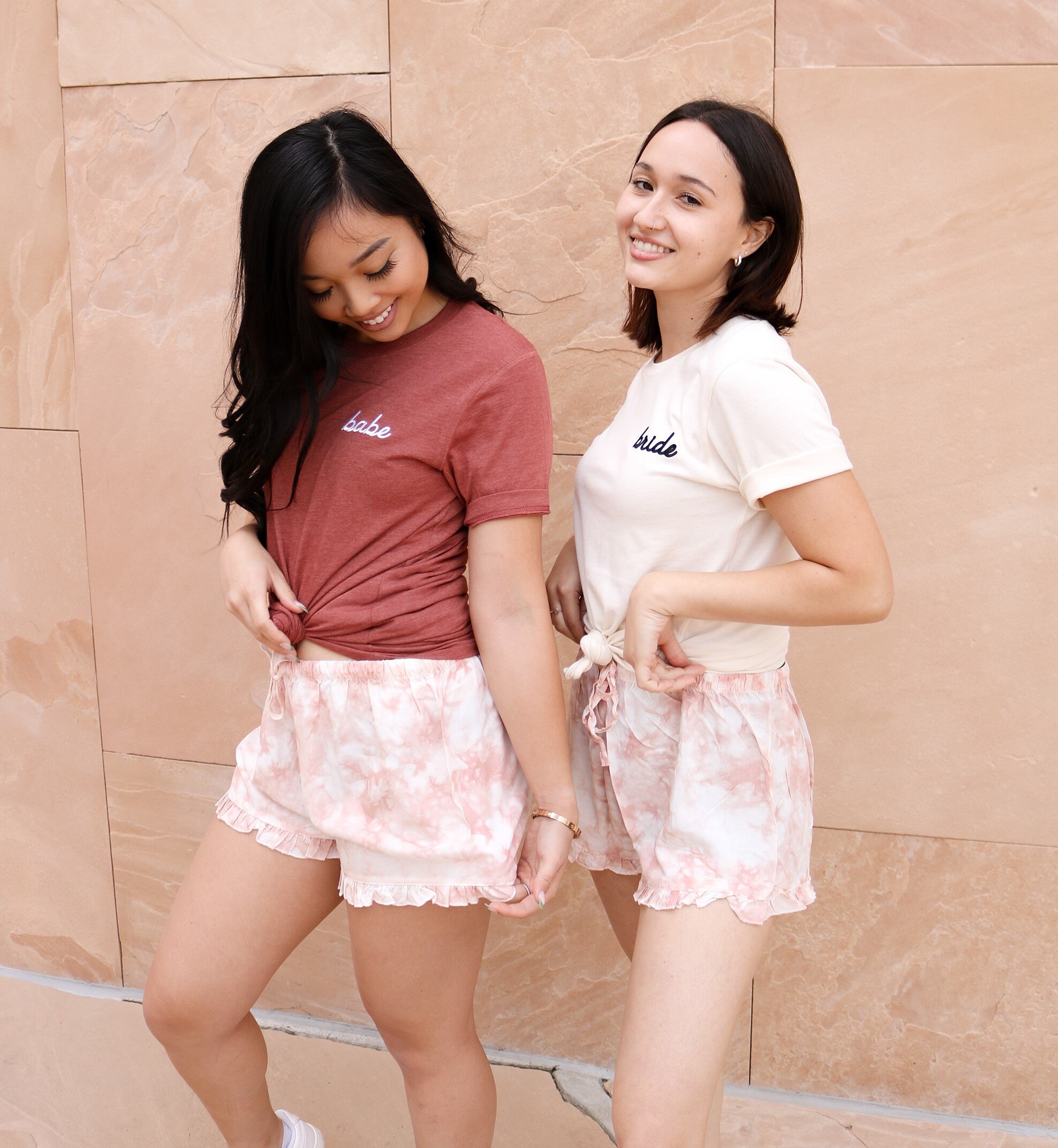 Tie Dye Pajamas Tie Dye Shorts Bride Bridesmaid Pajama Set