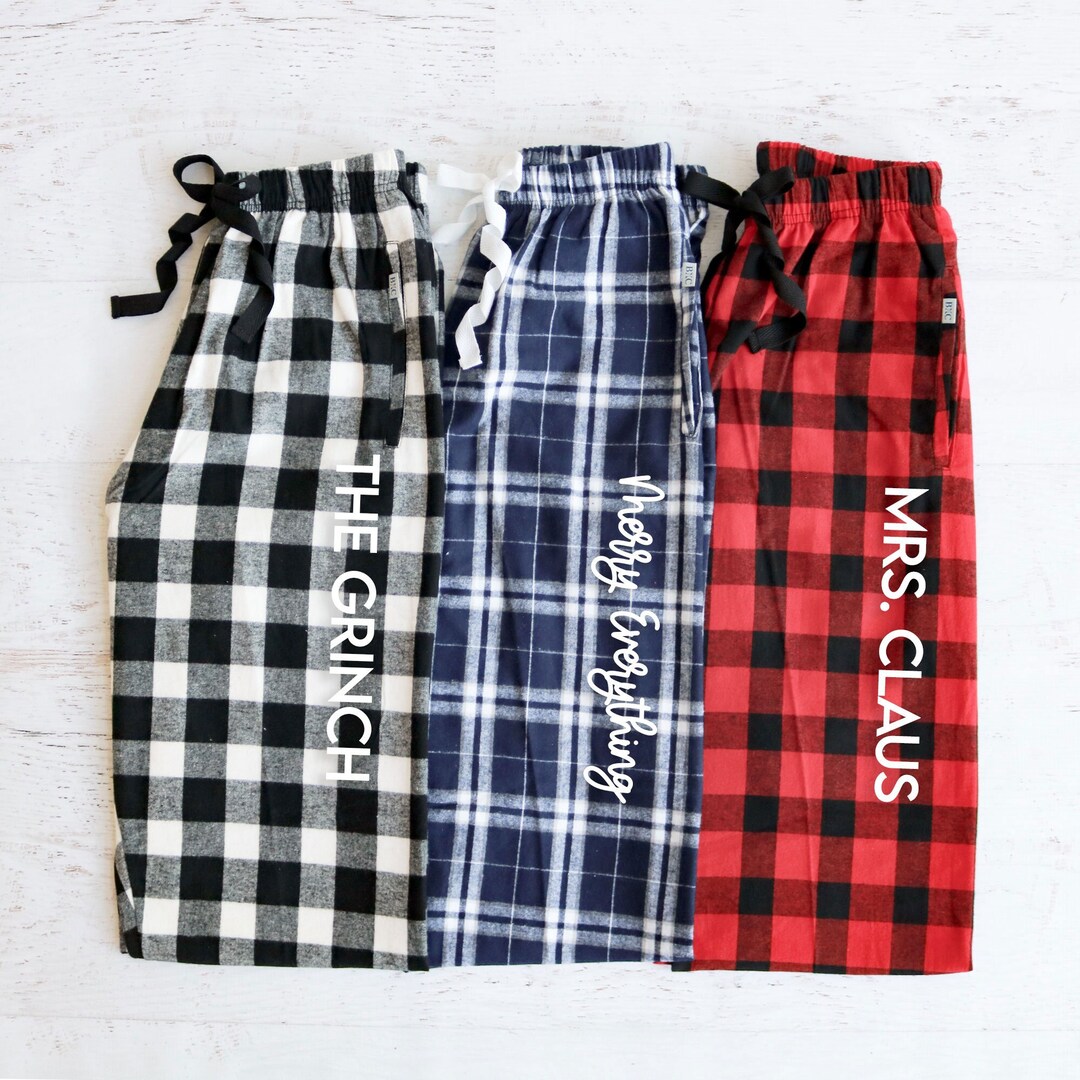 Custom Holiday Pajama Pants Plaid Flannel Christmas Pajama Pants