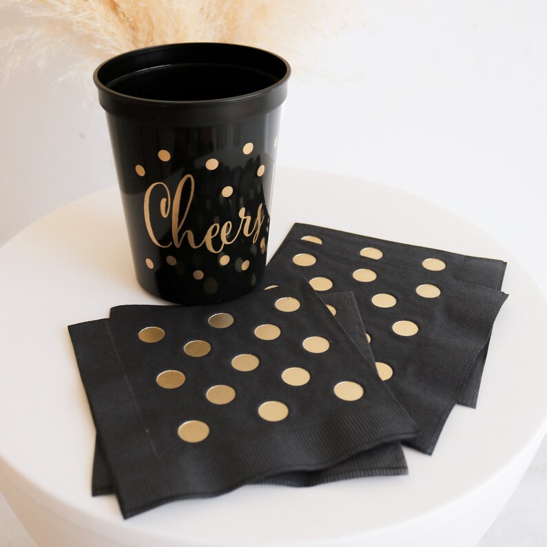 Gold Foil Napkins Polka Dot Napkins Gold Paper Napkins Bridal Shower Napkins Birthday Napkins EB3099DOT set of 25 napkins image 6