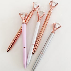 Rose Gold Desk Accessories Rose Gold Pen Diamond Pens Cute Pens Pretty Pens Rose Gold Office Gifts Boss Gifts Office Supplies EB3303NP image 3