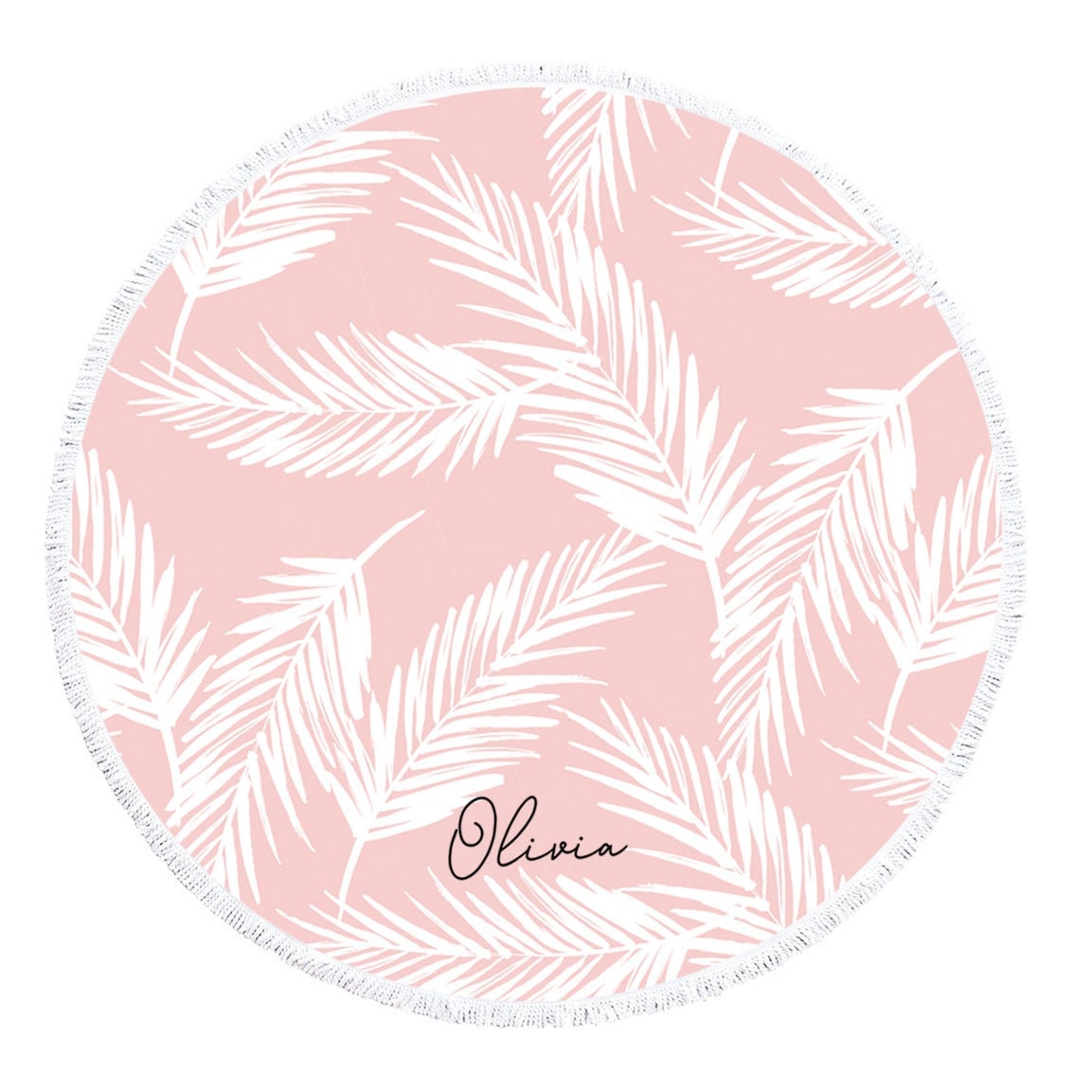 Beach Bachelorette Party Gifts Pink Tropical Bachelorette Party Favors Personalized Beach Towel Pink Round Towel (EB3327TPPP)