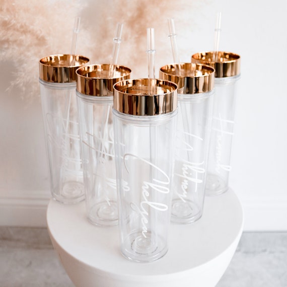 Bridesmaid Tumblers Set- choose qty - Personalized Bachelorette Party Tumblers Rose Gold Tumblers Water Bottles Bridesmaid Gifts (EB3113ANS) Il_570xn