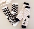Checkered Socks Fuzzy Bridesmaid Socks Gift Idea Bridesmaid Proposal Stuffer Personalized Socks Warm Sherpa Socks for Women (EB3499CHK)