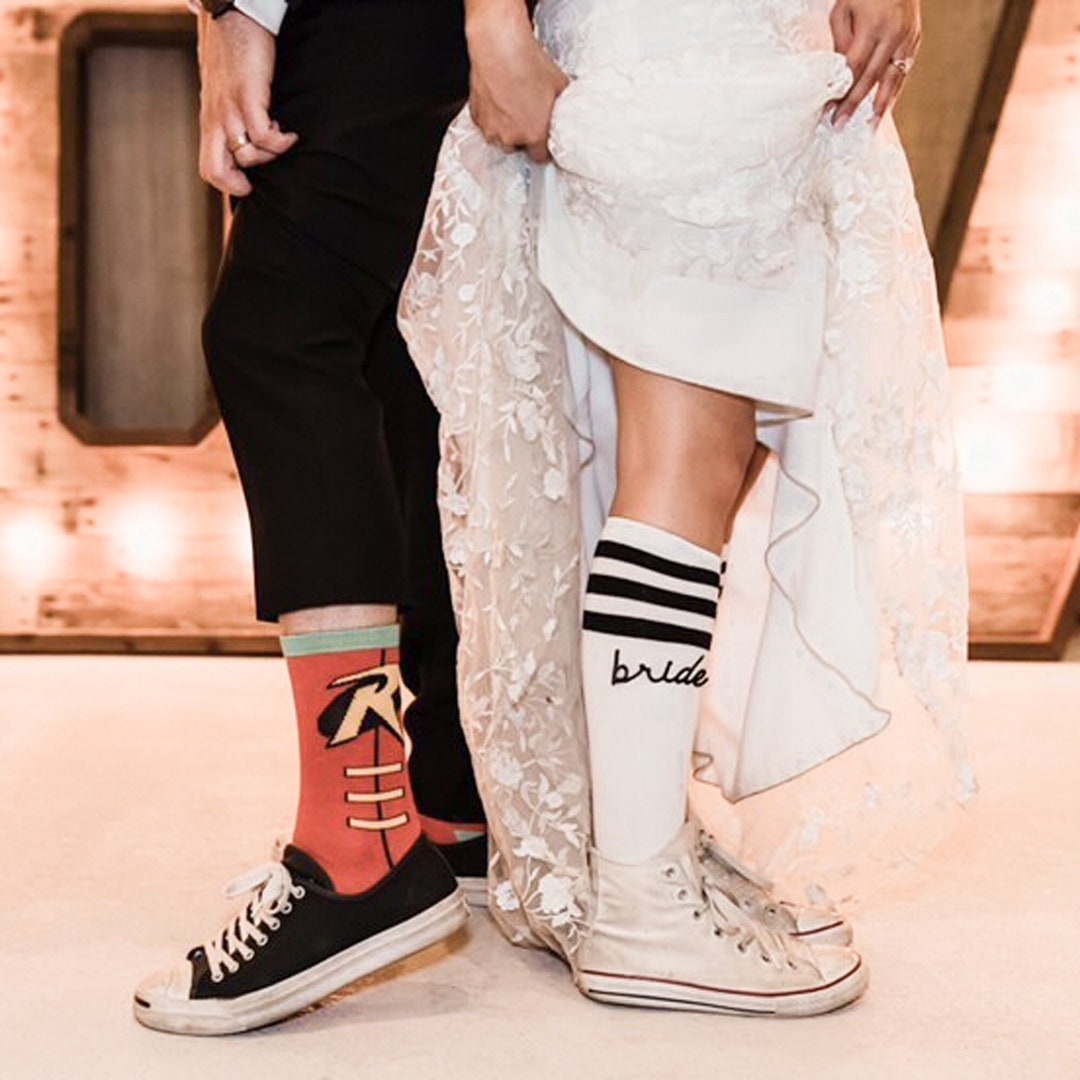 Custom Bride Socks Wedding Day Socks for Bride White Knee Etsy
