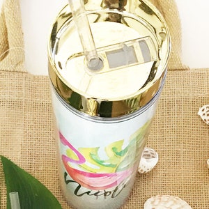 Tropical Tumbler Tropical Bridesmaid Gift Ideas Tropical Bachelorette Tumblers Beach Bridesmaid Gifts Tropical Water Bottle EB3113TPB image 8