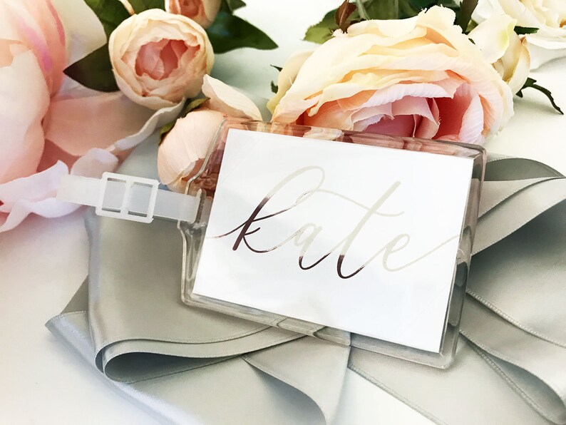 Bridesmaid Gift Tags Personalized Luggage Tags Rose Gold Etsy