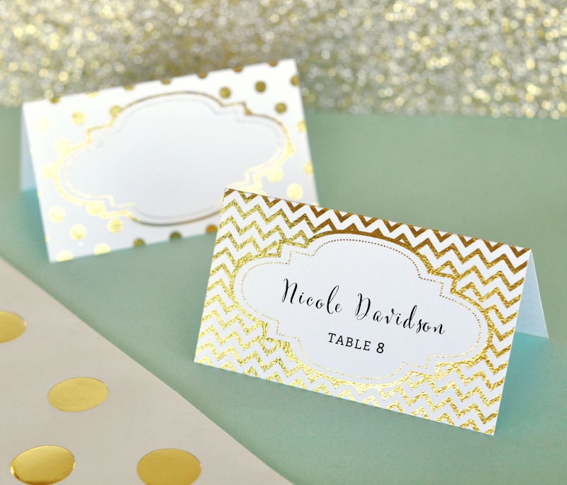 Gold Place Cards Wedding Place Cards Wedding Table Name Etsy