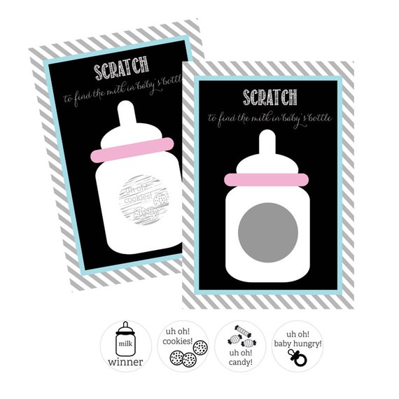 Coed Baby Shower Scratch Off Cards Fun Image 0