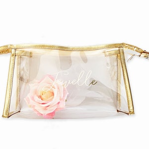 Monogram Makeup Bags Bridesmaid MakeUp Bags Personalized Cosmetic Bag Monogram Bridesmaid Gift Ideas EB3167 Gold Cosmetic Bags image 4