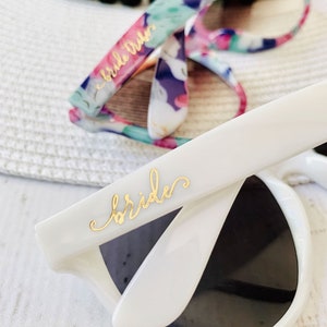 Bride Sunglasses Bachelorette Sunglasses White Bride Sunglasses Bridal Shower Gift for Bride Bachelorette Party Gift EB3217BRD image 8