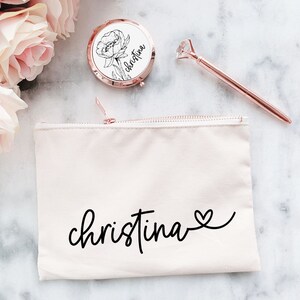 Make Up Bag Personalized Make up Bag Bridesmaid Make Up Bag Women Gift Ideas Birthday Gifts for Women Cute Make Up Bag EB3222HRT image 5