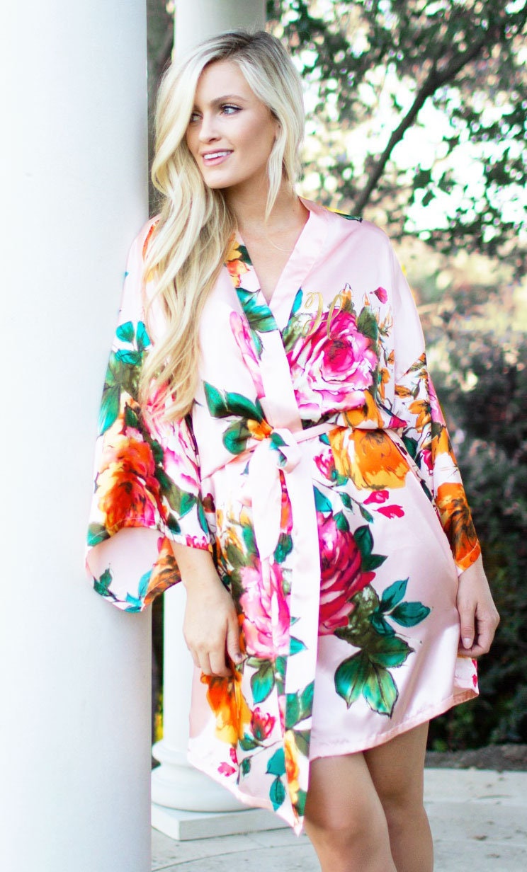Floral Bridesmaid Robes Wedding Day Robes Bridal Party Robes | Etsy
