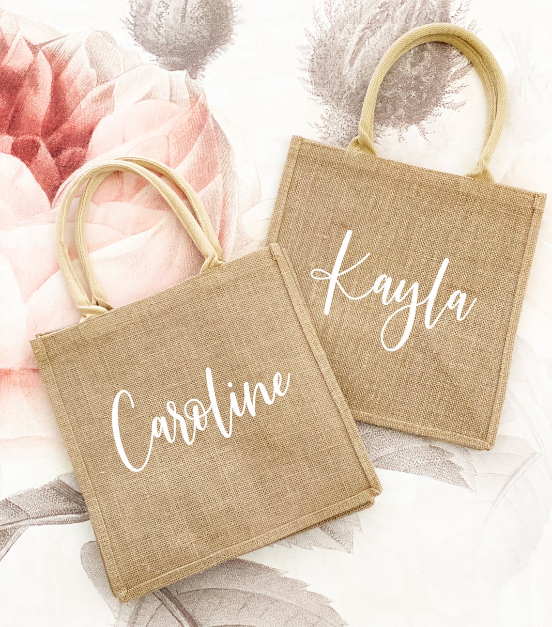 Personalized Burlap Bags Customized Burlap Bridesmaid Bag Etsy