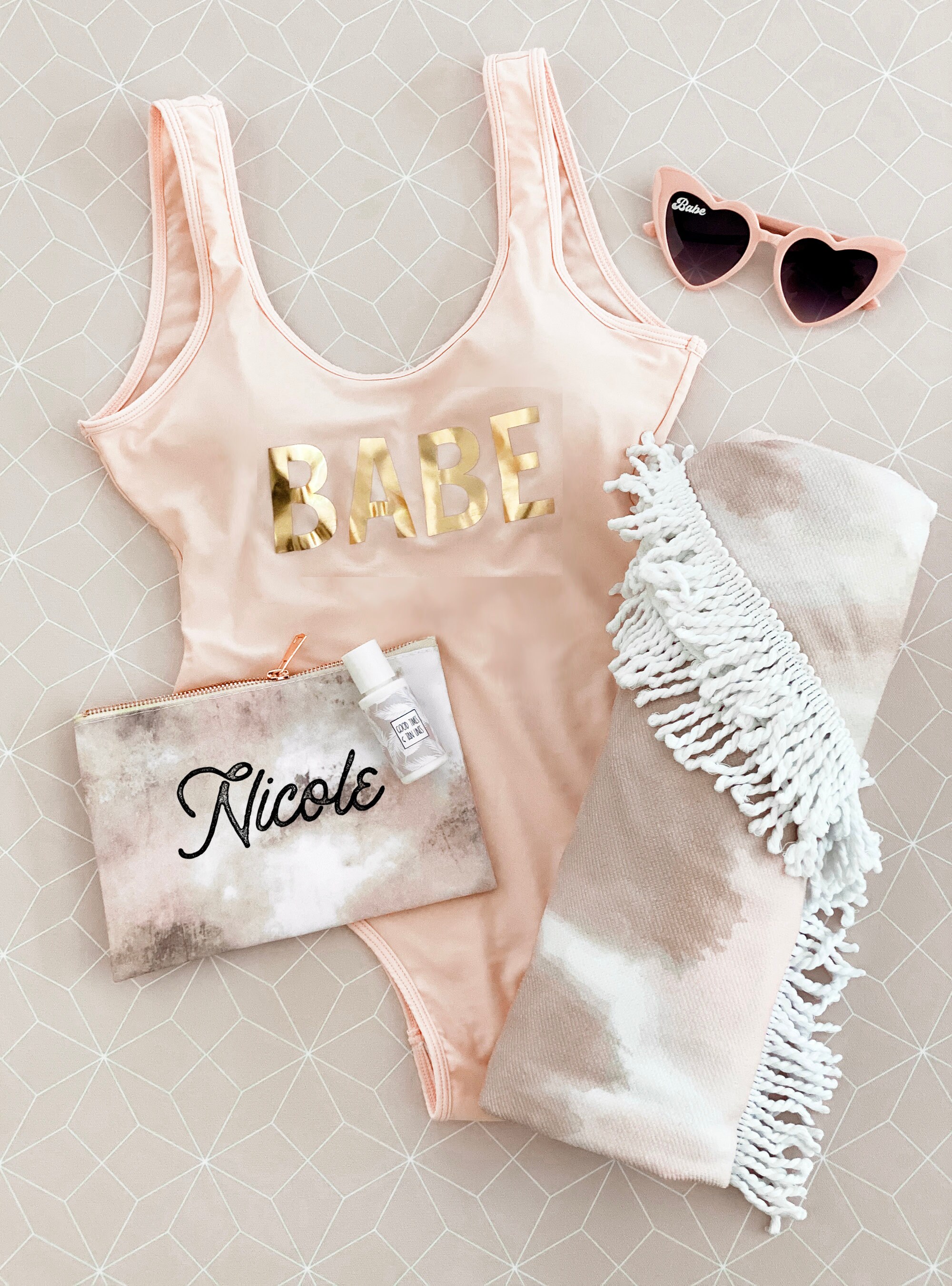 Bride Swimsuit Personalized Bride Swimsuit Onepiece Honeymoon Etsy