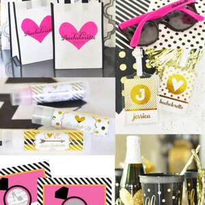 The Bachelorette Party Favors Black and Gold Bachelorette Ideas Personalized Wedding Lip Balm Favors EB3031FW set of 16 image 5