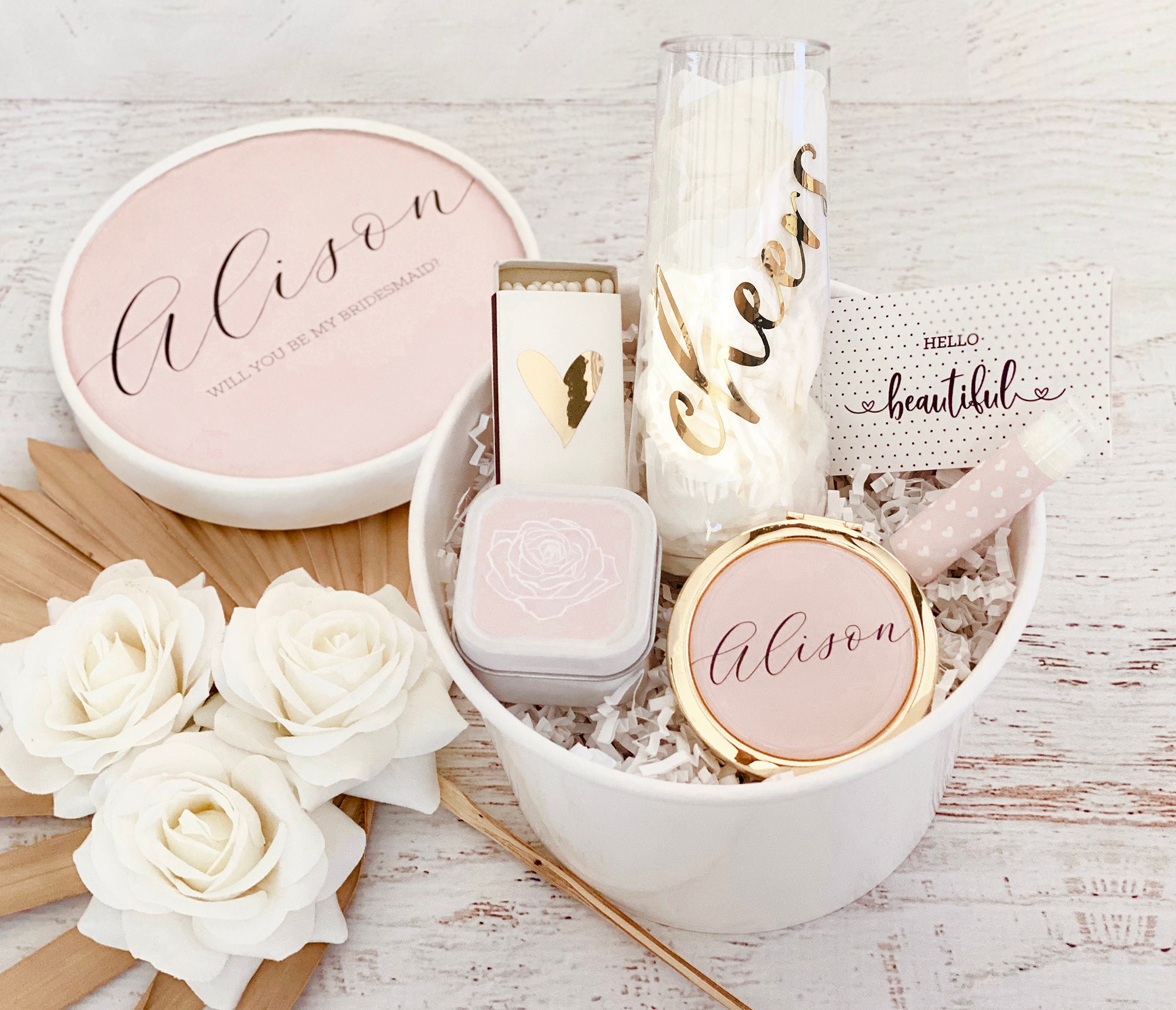 Pink Bridesmaid Box Blush Bridesmaid Proposal Will You Be My