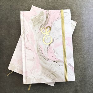 Marble Journal Marble Notebook Monogram Journal Personalized Notebook Office Gifts for Boss Mothers Day Gift (EB3191PMB)