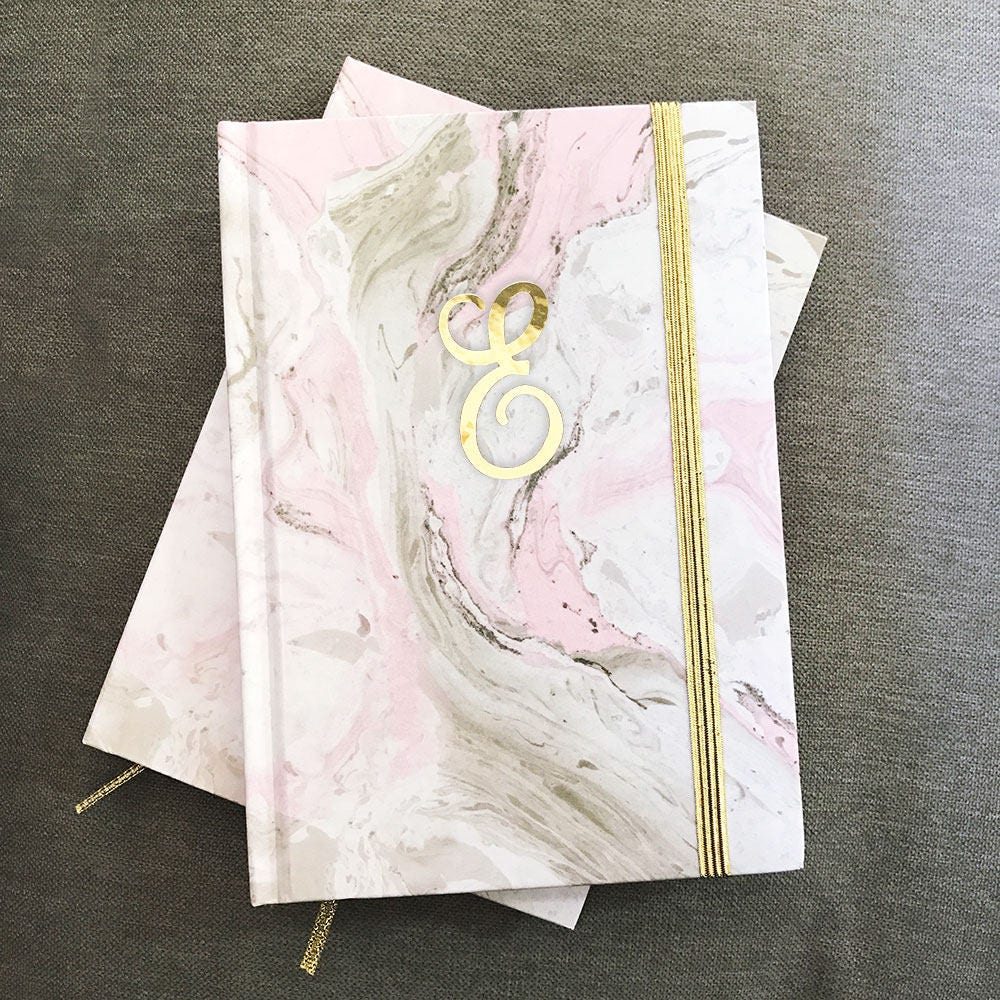 Marble Journal Marble Notebook Monogram Journal Personalized - Etsy