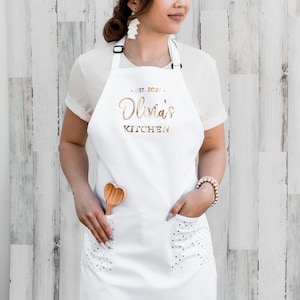 Kitchen Gifts for Her Hostess Gift Ideas Personalized Apron for Women Baking Gift Cooking Gift Custom Aprons Personalized EB3242CTW image 2