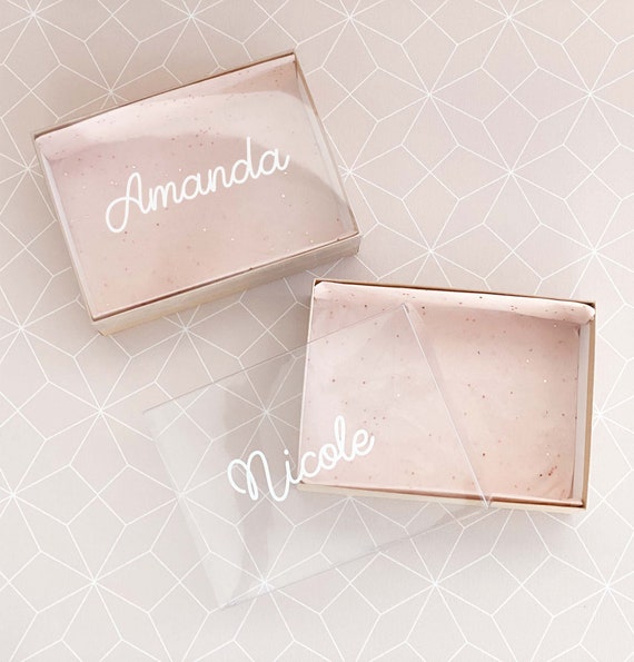 Bridesmaid Gift Box Clear Lid Proposal Box Personalized Clear Gift Box Bridesmaid Proposal Gift (EB3494RD) EMPTY inside Il_570xn