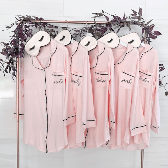button up bridesmaid pjs