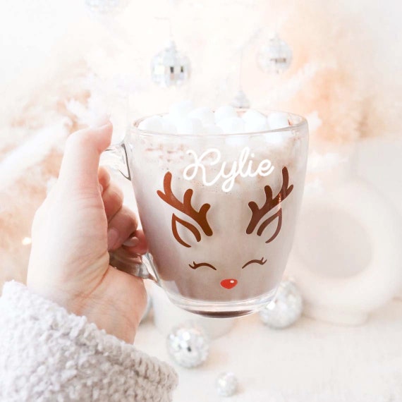 Reindeer Mug Holiday Coffee Mug Christmas Mug for Women for Friends  Christmas Gift Ideas Office Coworker Stocking Stuffer Gift EB3289RND 