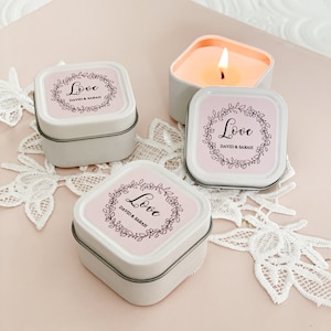 Bridal Shower Favors Personalized Candles Wedding Favors Bridal Shower Candle Favors EB2077GDN 12 pcs image 1