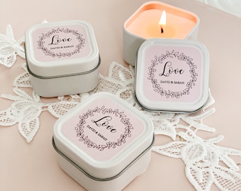 Bridal Shower Favors Personalized Candles Wedding Favors Bridal Shower Candle Favors (EB2077GDN) 12| pcs