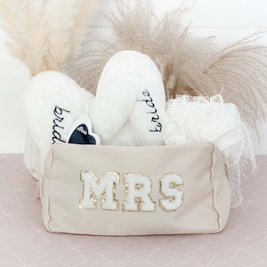 Bride Gift Bag Mrs Gifts Bridal Shower Gift for Bride Travel Bag Honeymoon Gift Nylon Pouch Cosmetic Make Up Bag Large EB3497BRD image 5